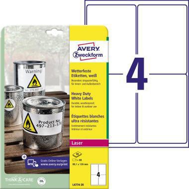 AVERY ZWECKFORM Folienetikett Avery Zweckform 99,1 x 139 mm (B x H)