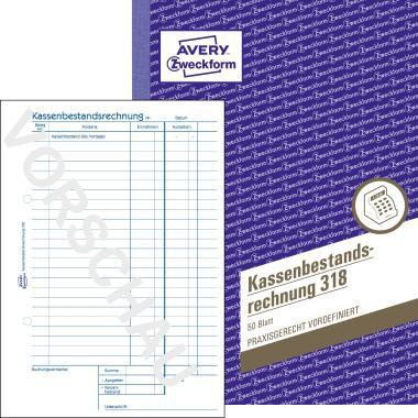 AVERY ZWECKFORM Kassenabrechnung Avery Zweckform DIN A5 nicht