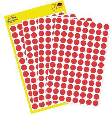 [9199114688] AVERY ZWECKFORM Markierungspunkt Avery Zweckform 8mm Papier rot 416 (rot)