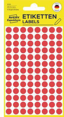 [9199114688] AVERY ZWECKFORM Markierungspunkt Avery Zweckform 8mm Papier rot 416 (rot)