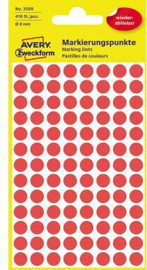 [9199114701] AVERY ZWECKFORM Markierungspunkt Avery Zweckform 8mm Papier blau 416 (rot)