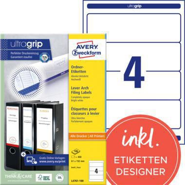 [9199114741] AVERY ZWECKFORM Ordnerrückenetikett Avery Zweckform ultragrip breit/kurz 61