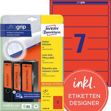 AVERY ZWECKFORM Ordnerrückenetikett Avery Zweckform ultragrip schmal/kurz 38