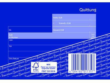 AVERY ZWECKFORM Quittung Avery Zweckform DIN A6 quer