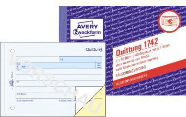 AVERY ZWECKFORM Quittung Avery Zweckform DIN A6 quer