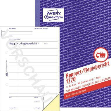 AVERY ZWECKFORM Regiebericht Avery Zweckform DIN A5