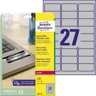[9199114805] AVERY ZWECKFORM Typenschildetikett Avery Zweckform 63,5 x 29,6 mm (B x H)