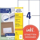 AVERY ZWECKFORM Universaletikett Avery Zweckform ultragrip 105 x 148 mm