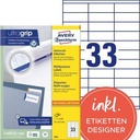 AVERY ZWECKFORM Universaletikett Avery Zweckform ultragrip 70 x 25,4 mm