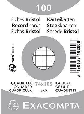 EXACOMPTA Karteikarte Exacompta DIN A7 kariert weiß 100