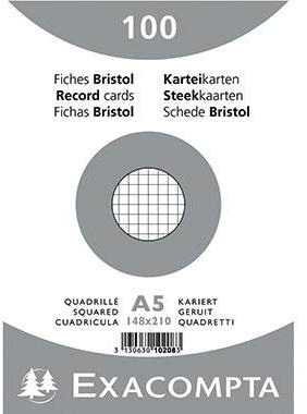 EXACOMPTA Karteikarte Exacompta DIN A5 kariert weiß 100