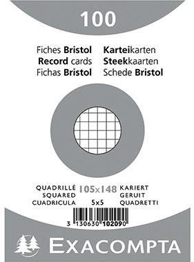 EXACOMPTA Karteikarte Exacompta DIN A6 kariert weiß 100