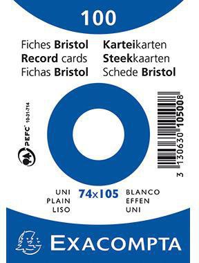 [9199115007] EXACOMPTA Karteikarte Exacompta DIN A7 blanko weiß 100