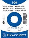 EXACOMPTA Karteikarte Exacompta DIN A7 blanko weiß 100