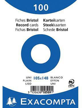 EXACOMPTA Karteikarte Exacompta DIN A6 blanko weiß 100