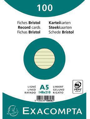 [9199115024] EXACOMPTA Karteikarte Exacompta DIN A5 liniert weiß 100 (grün)