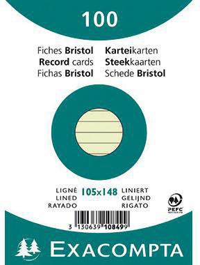 EXACOMPTA Karteikarte Exacompta DIN A6 liniert weiß 100