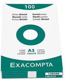 EXACOMPTA Karteikarte Exacompta DIN A8 blanko weiß 100