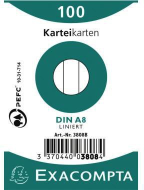 [9199115031] EXACOMPTA Karteikarte Exacompta DIN A8 liniert weiß 100