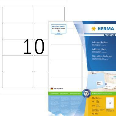HERMA Universaletikett HERMA PREMIUM 96 x 50,8 mm (B x H) nicht