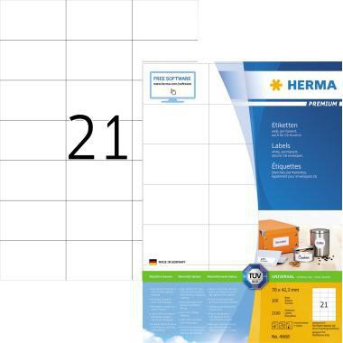HERMA Universaletikett HERMA PREMIUM 70 x 42,3 mm (B x H) nicht
