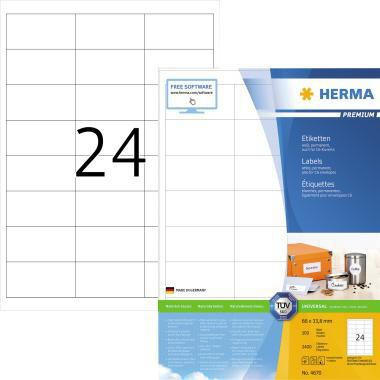 HERMA Universaletikett HERMA PREMIUM 66 x 33,8 mm (B x H) nicht