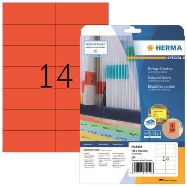 [9199115143] HERMA Universaletikett HERMA 105 x 42,3 mm (B x H) wieder (rot)