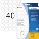 HERMA Markierungspunkt HERMA 19mm Papier weiß 1.280 Etik./Pack.