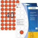 HERMA Markierungspunkt HERMA 19mm Papier rot 1.280 Etik./Pack.