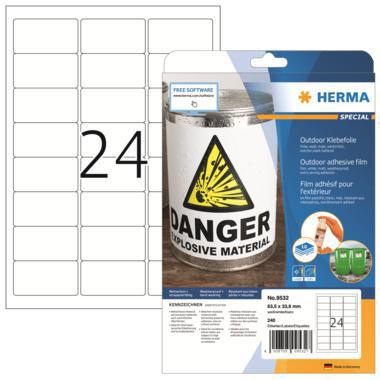HERMA Folienetikett HERMA 63,5 x 33,9 mm (B x H) weiß 240