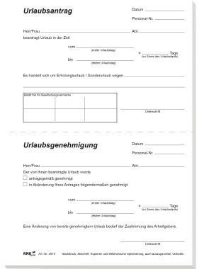 RNK VERLAG Urlaubsantrag RNK Verlag DIN A5 nicht