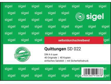 SIGEL Quittungsblock SIGEL DIN A6 quer