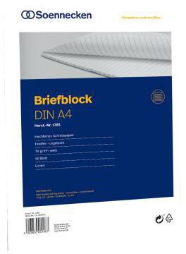 SOENNECKEN Briefblock Soennecken DIN A4 liniert 70g/m² weiß 50