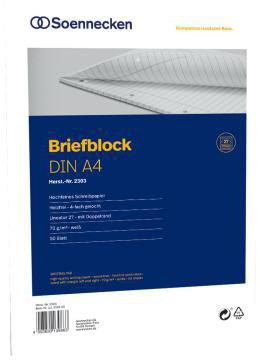 SOENNECKEN Briefblock Soennecken DIN A4 liniert mit Rand