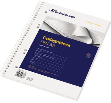 SOENNECKEN Collegeblock Soennecken DIN A5 liniert 70g/m² 80 Bl.