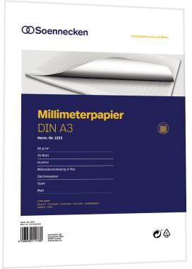 SOENNECKEN Millimeterpapierblock Soennecken DIN A4 80g/m² 50 Bl.