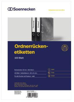 SOENNECKEN Ordnerrückenetikett Soennecken breit/kurz 61 x 192 mm (B x