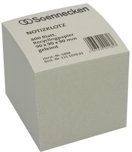 [9199115655] SOENNECKEN Zettelklotz Soennecken Recycling 9 x 9 x 9 cm (B x H
