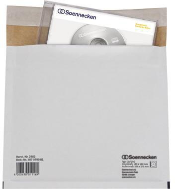 SOENNECKEN CD/DVD Versandtasche Soennecken 190 x 160 mm (B x H) 270g/m²
