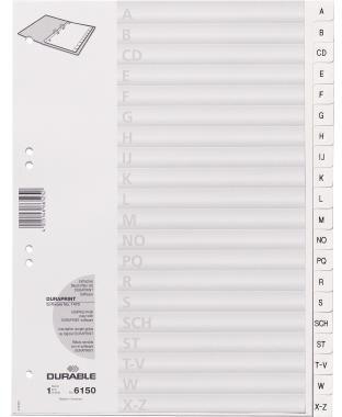 DURABLE A-Z Register DURABLE DIN A4 Polypropylen weiß 20