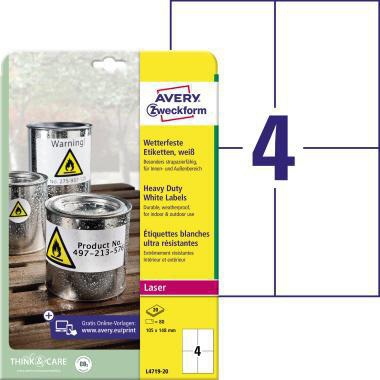 [9199118339] AVERY ZWECKFORM Folienetikett Avery Zweckform 105 x 148 mm (B x H)
