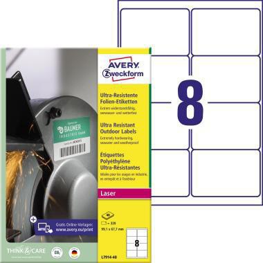 [9199118341] AVERY ZWECKFORM Folienetikett Avery Zweckform 99,1 x 67,7 mm (B x H)