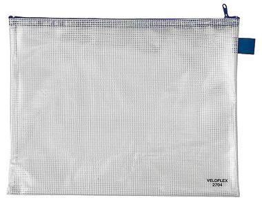 VELOFLEX Reißverschlusstasche Veloflex DIN A4 PVC-Folie transparent
