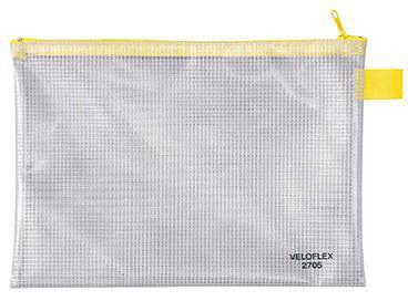 VELOFLEX Reißverschlusstasche Veloflex DIN A5 PVC-Folie transparent