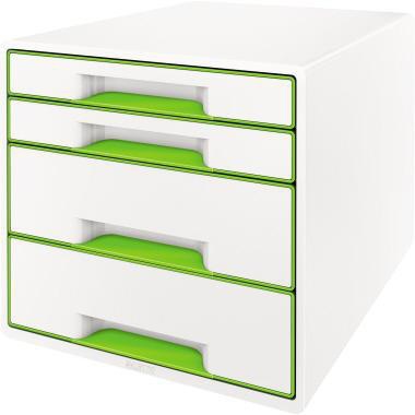 [9199125470] LEITZ Schubladenbox Leitz WOW CUBE 4 Schubladen DIN A4 (grün/weiß)
