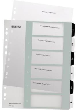 [9199125431] LEITZ Zahlenregister Leitz WOW DIN A4 Überbreite 1-6 (schwarz/weiß)