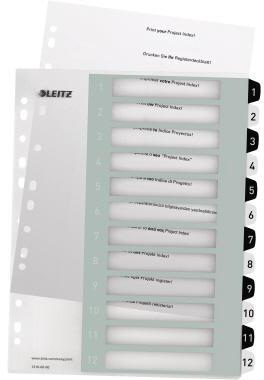 LEITZ Zahlenregister Leitz WOW DIN A4 Überbreite 1-12