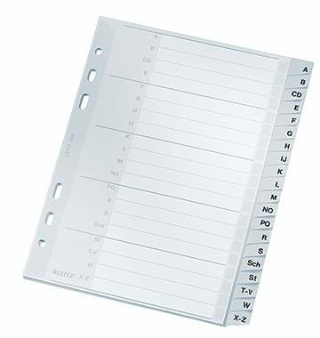 LEITZ A-Z Register Leitz DIN A5 Polypropylen grau 20