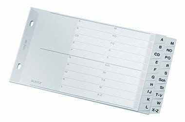 LEITZ A-Z Register Leitz DIN A5 quer Polypropylen grau 20