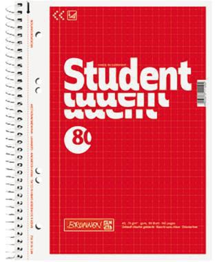 [9199126067] BRUNNEN Collegeblock BRUNNEN Student DIN A5 kariert 70g/m²